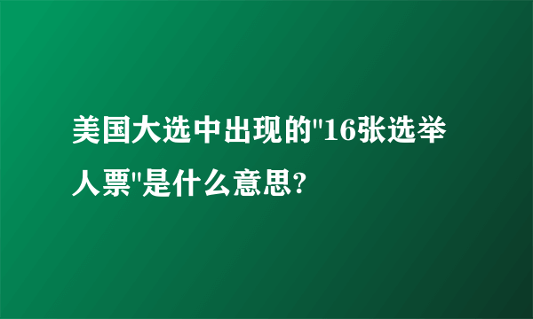 美国大选中出现的