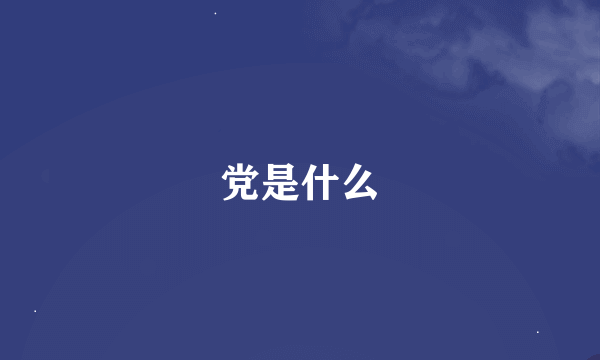 党是什么