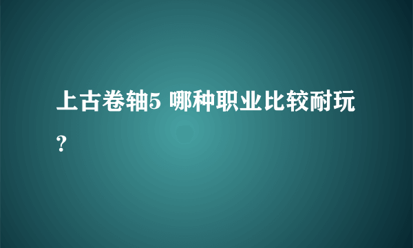 上古卷轴5 哪种职业比较耐玩？