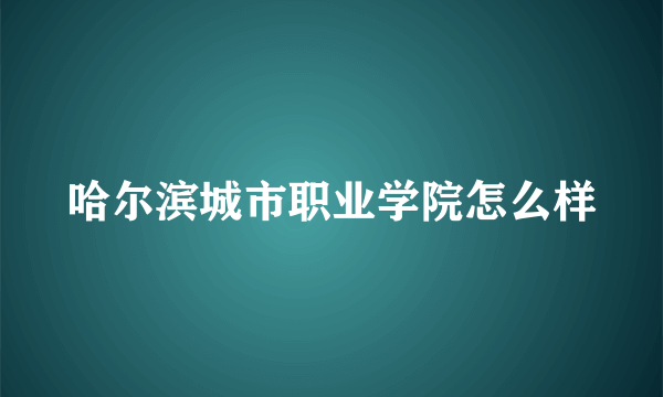 哈尔滨城市职业学院怎么样