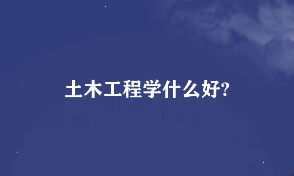 土木工程学什么好?