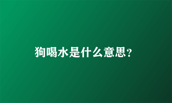 狗喝水是什么意思？