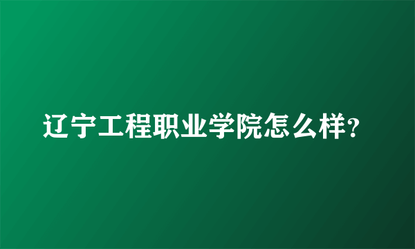 辽宁工程职业学院怎么样？