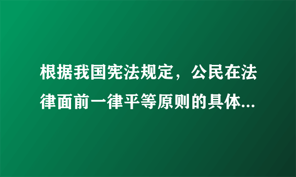 根据我国宪法规定，公民在法律面前一律平等原则的具体含义是什么