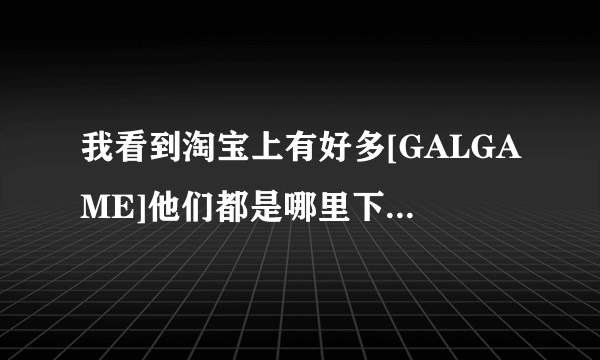 我看到淘宝上有好多[GALGAME]他们都是哪里下的？还是去买光盘的？------GALGAME----求助