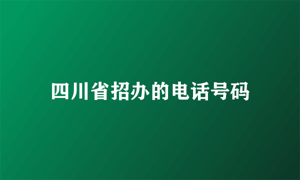 四川省招办的电话号码