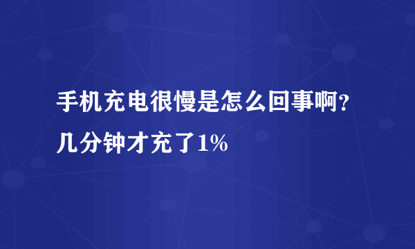 手机充电很慢是怎么回事啊？几分钟才充了1%