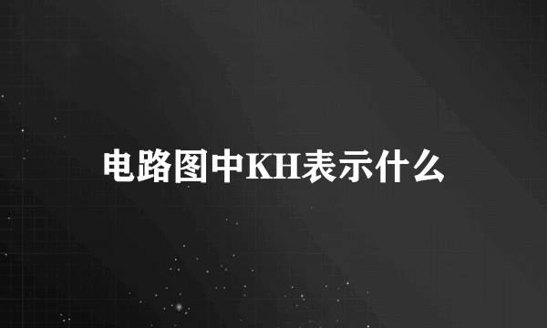 电路图中KH表示什么