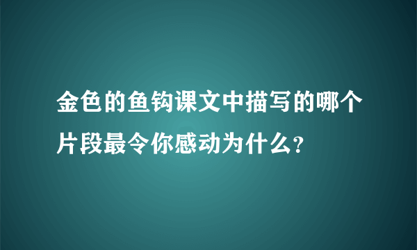 金色的鱼钩课文中描写的哪个片段最令你感动为什么？