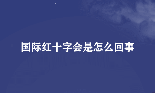 国际红十字会是怎么回事