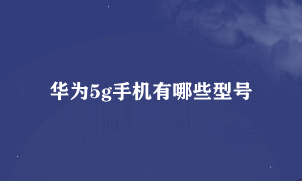 华为5g手机有哪些型号