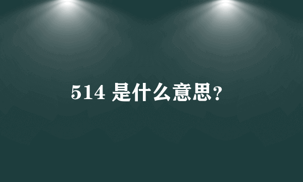 514 是什么意思？