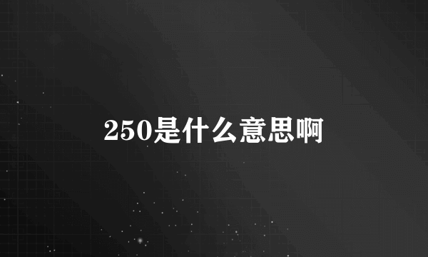 250是什么意思啊