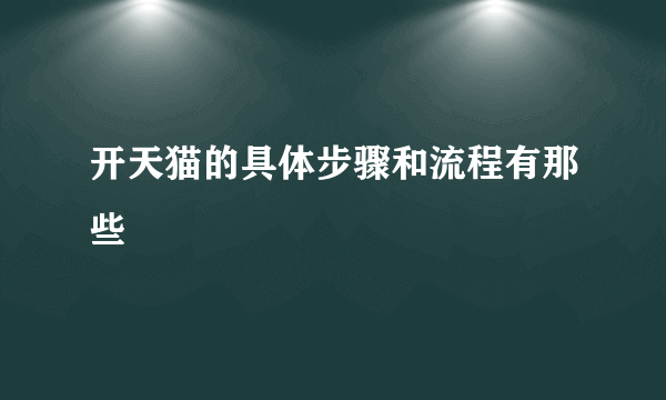 开天猫的具体步骤和流程有那些