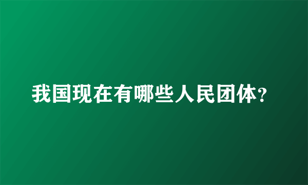 我国现在有哪些人民团体？