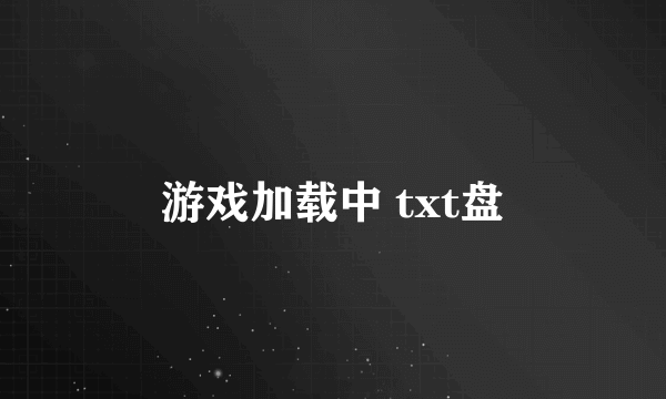 游戏加载中 txt盘