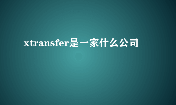 xtransfer是一家什么公司