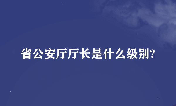 省公安厅厅长是什么级别?