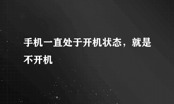 手机一直处于开机状态，就是不开机