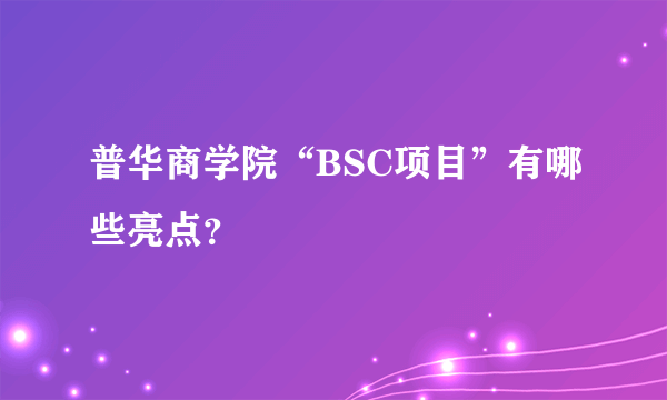 普华商学院“BSC项目”有哪些亮点？