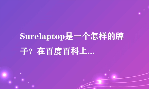 Surelaptop是一个怎样的牌子？在百度百科上根本找不到关于它的任何信息，也无法在权威机构找到