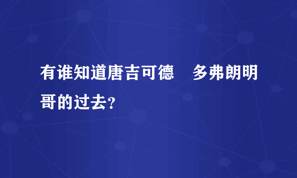 有谁知道唐吉可德•多弗朗明哥的过去？