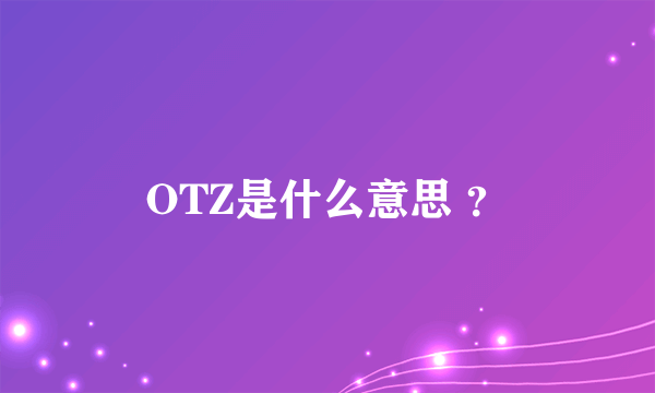 OTZ是什么意思 ？