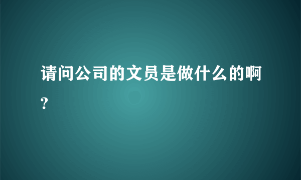 请问公司的文员是做什么的啊?