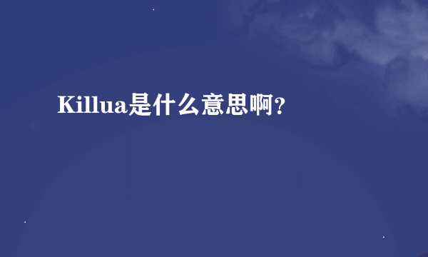 Killua是什么意思啊？