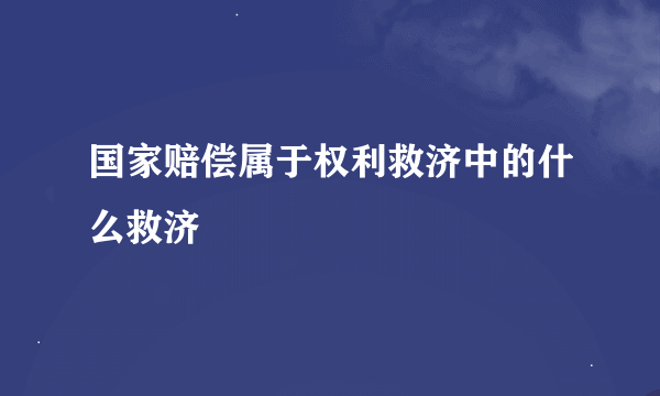 国家赔偿属于权利救济中的什么救济