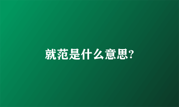 就范是什么意思?