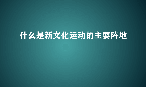 什么是新文化运动的主要阵地