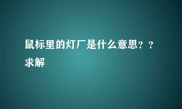 鼠标里的灯厂是什么意思？？求解