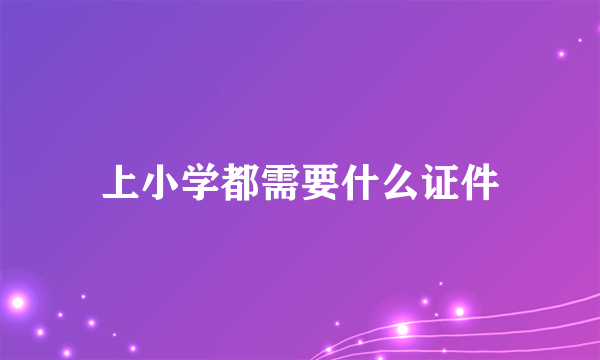 上小学都需要什么证件