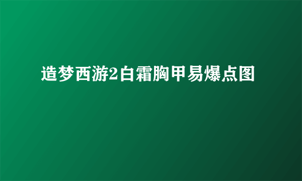 造梦西游2白霜胸甲易爆点图