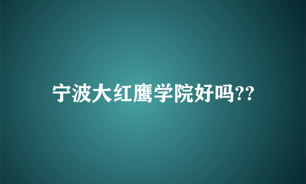 宁波大红鹰学院好吗??