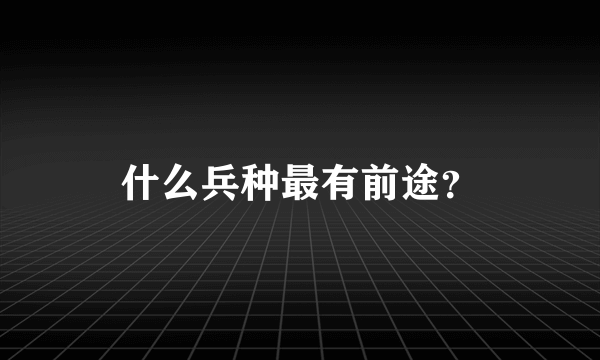 什么兵种最有前途？