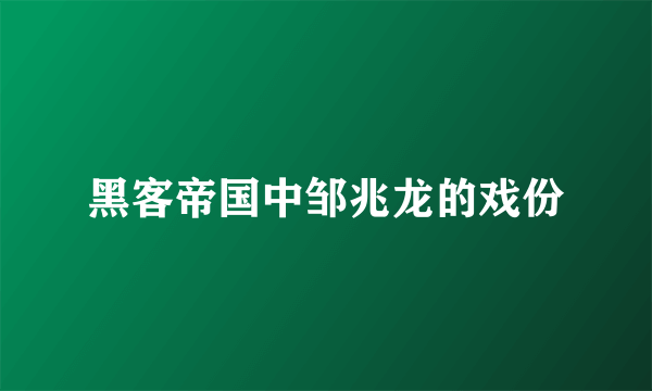 黑客帝国中邹兆龙的戏份