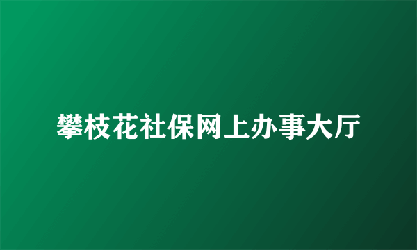 攀枝花社保网上办事大厅