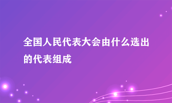 全国人民代表大会由什么选出的代表组成