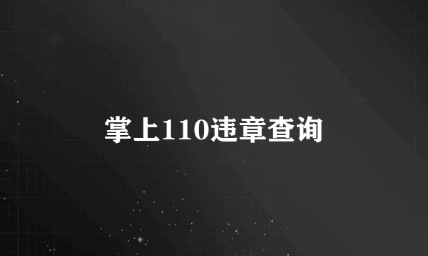 掌上110违章查询