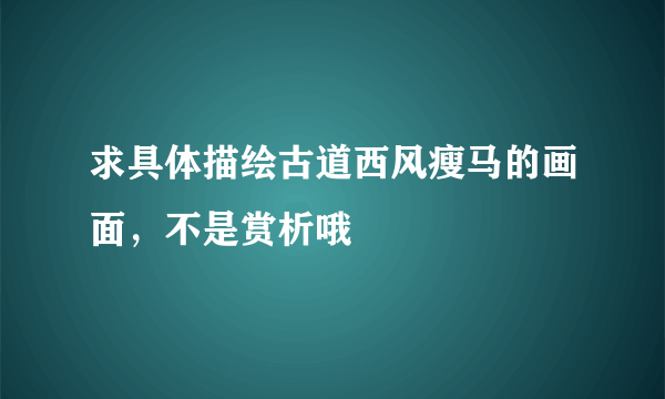 求具体描绘古道西风瘦马的画面，不是赏析哦