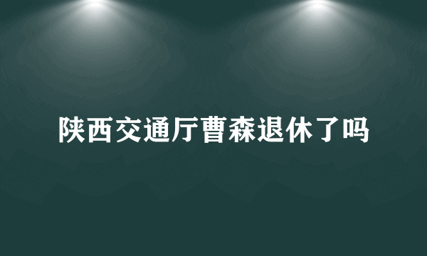 陕西交通厅曹森退休了吗