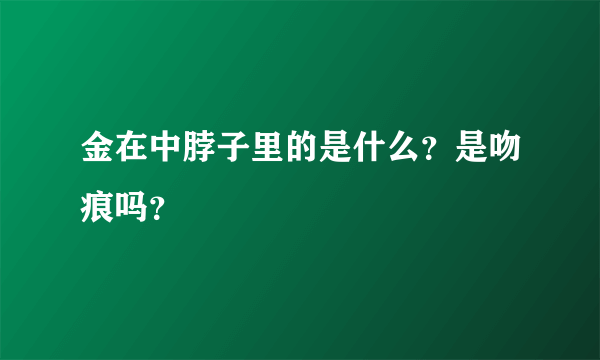 金在中脖子里的是什么？是吻痕吗？