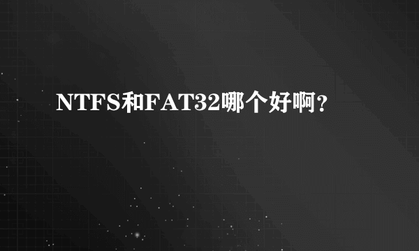 NTFS和FAT32哪个好啊？