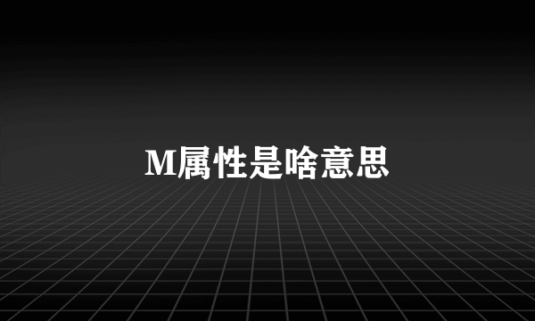 M属性是啥意思