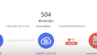 创宇云安全504连接源站超时怎么解决？