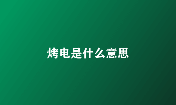 烤电是什么意思