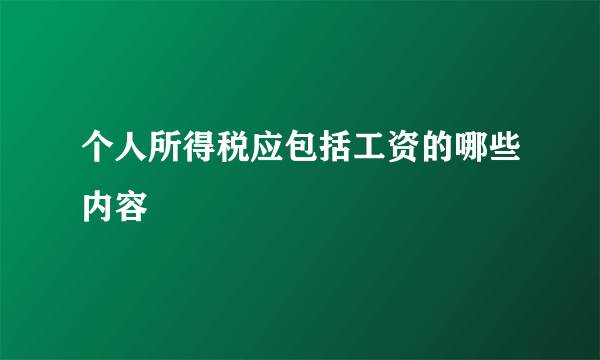 个人所得税应包括工资的哪些内容