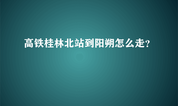 高铁桂林北站到阳朔怎么走？